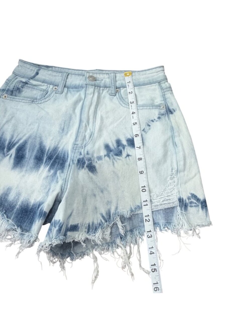 American Eagle Womens Highest Rise Tie-Dye Mom Shorts Size 2  Distressed Raw Hem - Picture 8 of 14